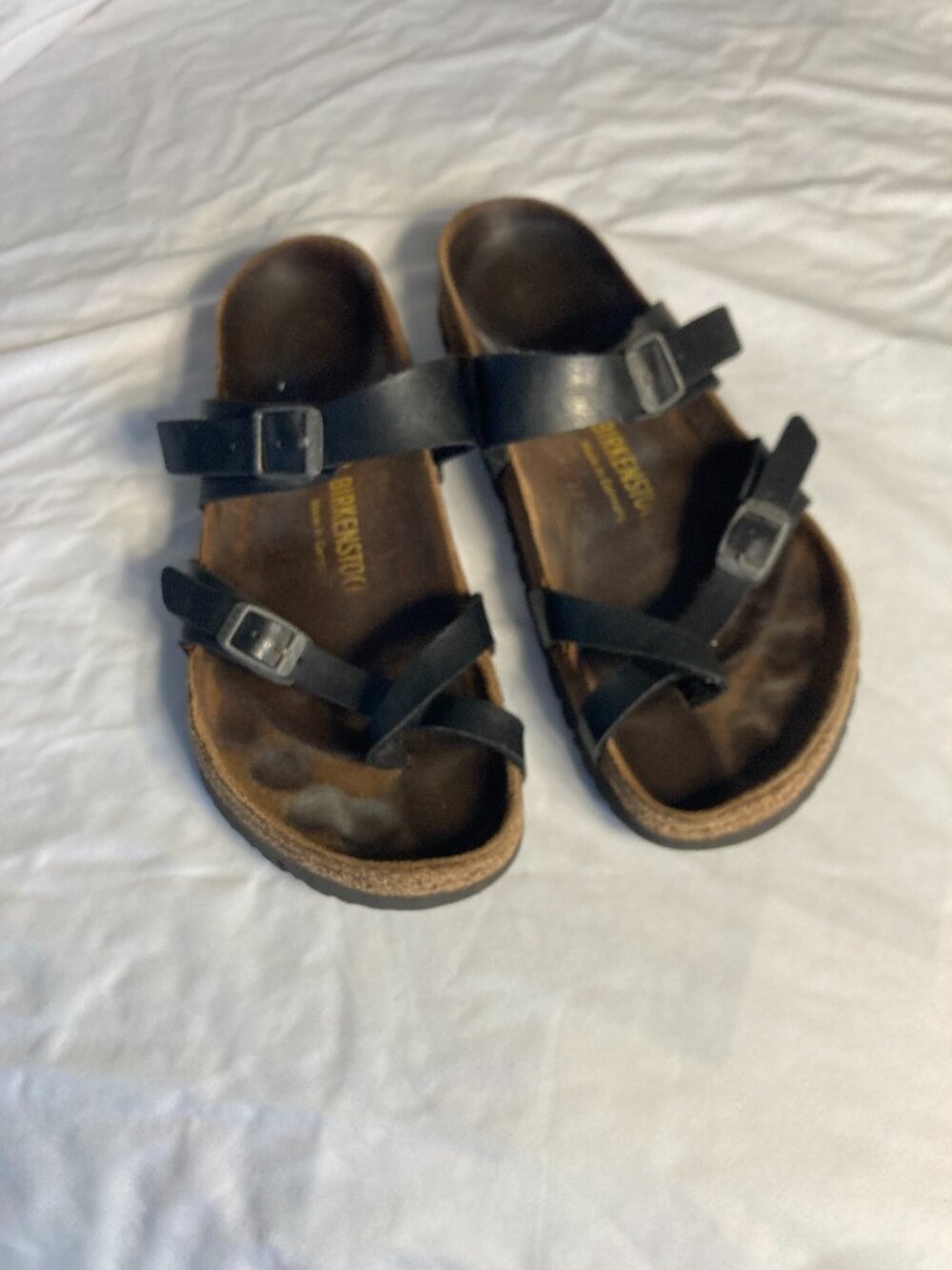 Birkenstock Women's Black Leather Strap Sandals